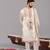 Cream georgette embroidered kurta set for mens