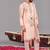 Pink georgette embroidered kurta set for mens