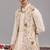 Ivory georgette embroidered anarkali jacket set for mens