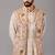 Ivory georgette embroidered anarkali jacket set for mens