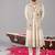 ivory georgette embroidered anarkali jacket set for mens