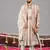 Ivory georgette embroidered sherwani set for mens
