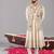 ivory georgette embroidered anarkali jacket set for mens
