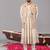 Ivory georgette embroidered anarkali jacket set for mens