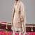 Ivory georgette embroidered sherwani set for mens