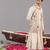 Ivory georgette embroidered anarkali jacket set for mens