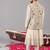 ivory georgette embroidered anarkali jacket set for mens
