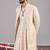 Ivory georgette embroidered sherwani set for mens