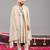 Ivory georgette embroidered sherwani set for mens