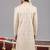 Ivory georgette embroidered sherwani set for mens