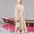 Beige georgette embroidered sherwani set for mens