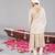 Beige georgette embroidered sherwani set for mens