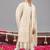 Ivory georgette embroidered sherwani set for mens