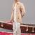 Beige georgette embroidered jodhpuri set for mens