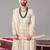 Ivory georgette embroidered sherwani set for mens
