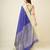 Blue faux raw silk checked khadi thread weaving banarasi saree
