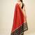Red faux raw silk striped khadi thread weaving banarasi saree