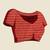 Red faux raw silk striped khadi thread weaving banarasi saree