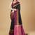 Black faux raw silk plain khadi thread weaving banarasi saree