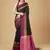 Black faux raw silk plain khadi thread weaving banarasi saree