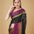 Black faux raw silk plain khadi thread weaving banarasi saree
