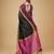 Black faux raw silk plain khadi thread weaving banarasi saree