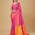 Pink faux raw silk plain khadi thread weaving banarasi saree
