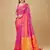 Pink faux raw silk plain khadi thread weaving banarasi saree