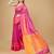 Pink faux raw silk plain khadi thread weaving banarasi saree