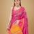 Pink faux raw silk plain khadi thread weaving banarasi saree