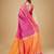 Pink faux raw silk plain khadi thread weaving banarasi saree