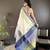 Blue faux raw silk plain khadi thread weaving banarasi saree
