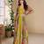 Heavy georgette olive long top with silk shrug free size upto 42