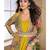 Heavy georgette olive long top with silk shrug free size upto 42