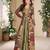 Heavy georgette gold long top with silk shrug free size upto 42