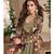 Heavy georgette gold long top with silk shrug free size upto 42