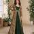 Heavy georgette dark green long top with silk shrug free size upto 42