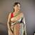 Grey soft silk blend checked zari weaving banarasi saree