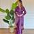 Purple wine viscose kurta with cotton bottom & chanderi cotton dupatta set