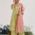 Lime embroidered tissue kurta set
