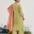 Lime embroidered tissue kurta set