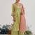 Lime embroidered tissue kurta set