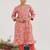 Blush printed jacquard kurta set
