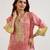 Red embroidered tissue kurta set