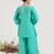 Aqua Blue embroidered chanderi kurta set