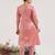 Red embroidered tissue kurta set