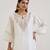 White embroidered chanderi kurta set