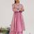 Lilac embroidered jacquard kurta set