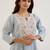 Blue embroidered tissue kurta set