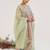 Pink embroidered tissue kurta set